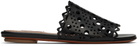 ALAÏA Black Vienne Leather Slides