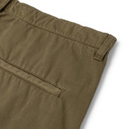 Aspesi - Slim-Fit Tapered Garment-Dyed Cotton-Twill Drawstring Chinos - Men - Green