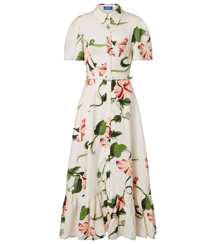 Photo: Leo Lin Becca belted floral linen-blend shirt dress