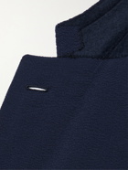 BRIONI - Unstructured Stretch Virgin Wool and Silk-Blend Seersucker Suit Jacket - Blue