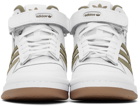adidas Originals White & Khaki Forum Mid Sneakers