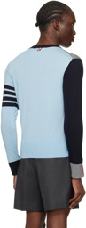 Thom Browne Blue & Gray Funmix 4-Bar Sweater