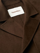 Nanushka - Bayl Double-Breasted Wool and Silk-Blend Coat - Brown