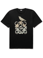 Loewe - Logo-Embroidered Cotton-Blend Jersey T-Shirt - Black