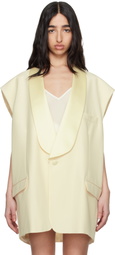 MM6 Maison Margiela Off-White Satin Lapel Vest