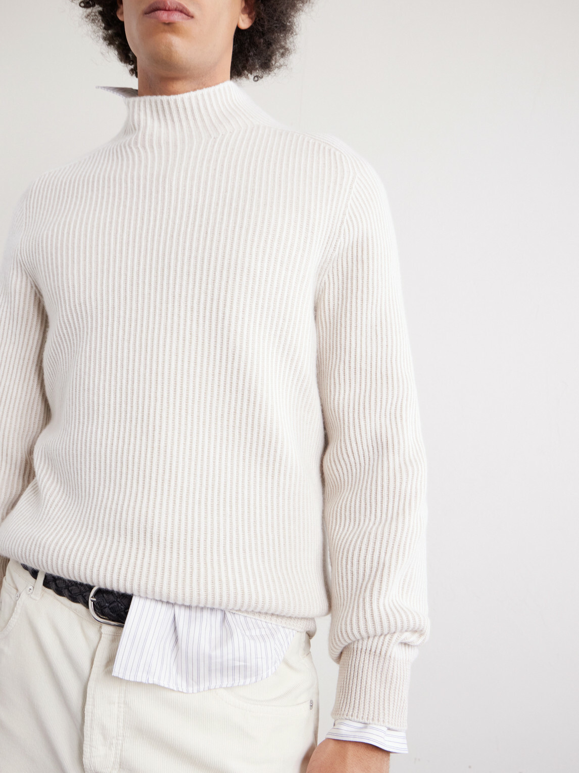 Brunello Cucinelli - Ribbed Cashmere Rollneck Sweater - Neutrals