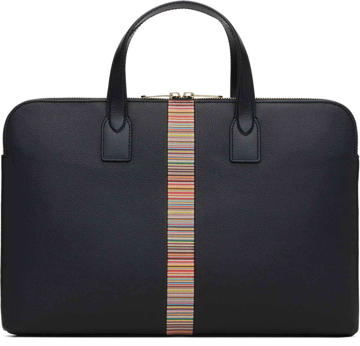 Paul Smith Black 'Signature Stripe' Slim Folio Briefcase