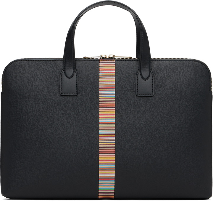 Photo: Paul Smith Black 'Signature Stripe' Slim Folio Briefcase