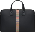 Paul Smith Black 'Signature Stripe' Slim Folio Briefcase