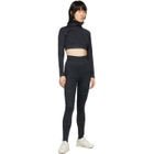 Pyer Moss Black Embroidered Logo Cropped Turtleneck