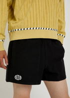Bode Field Logo-embroidered Cotton-twill Shorts Black