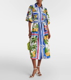 Farm Rio Tropical Destination cotton-blend shirt dress