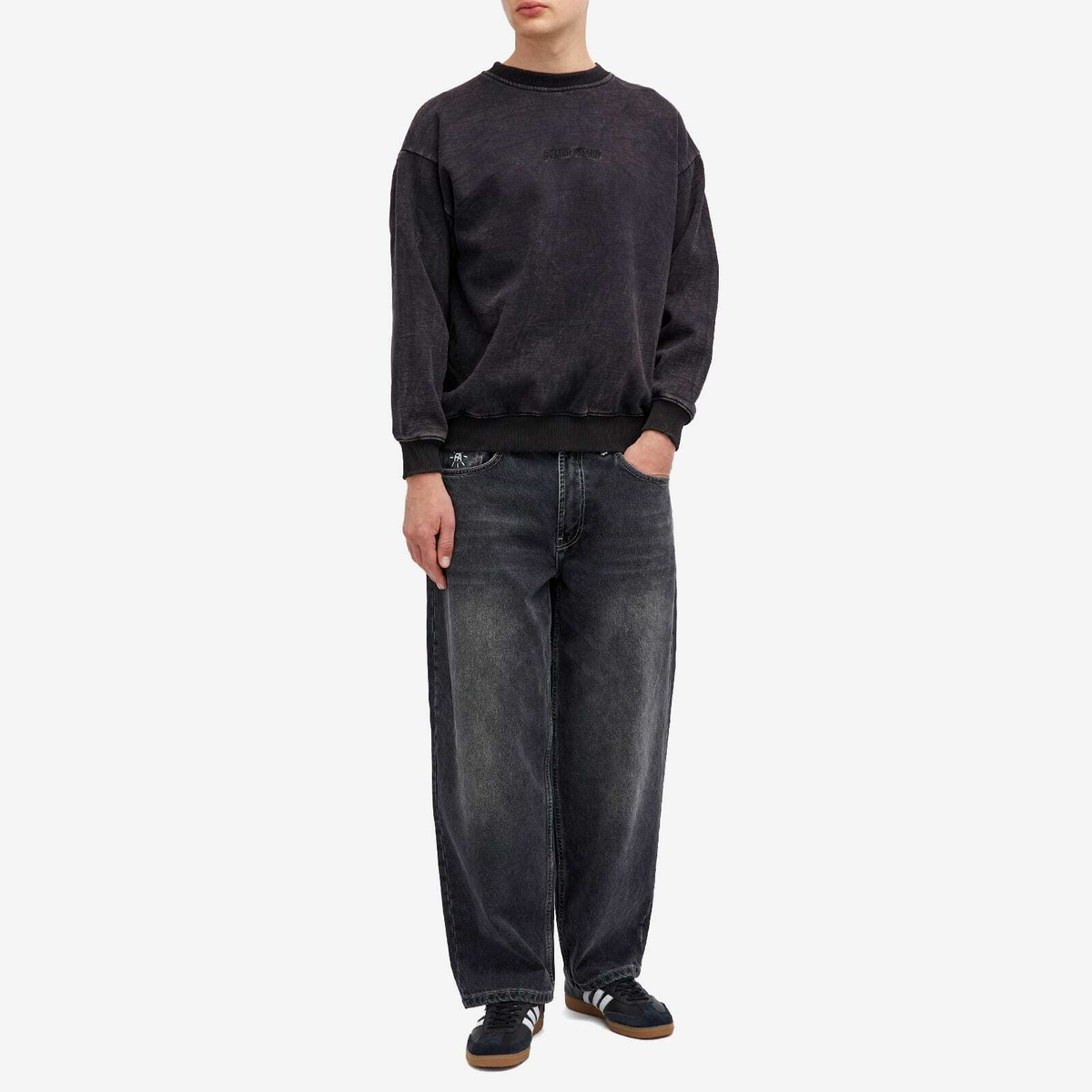 Fucking Awesome Men's Little Stamp Snow Wash Sweatshirt in Black