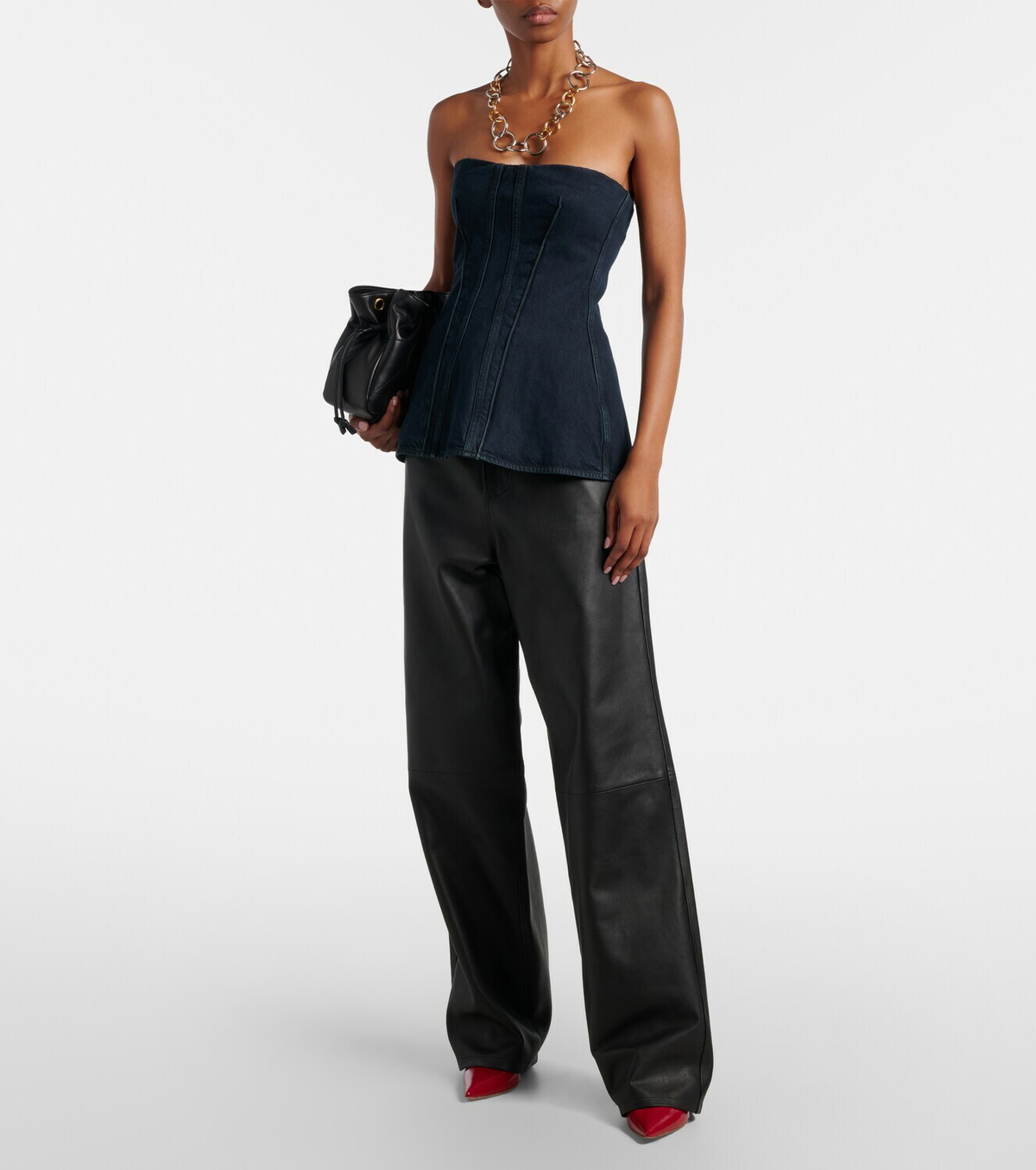 Agolde Lara denim corset