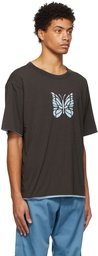 Needles Reversible Brown & Blue Logo T-Shirt