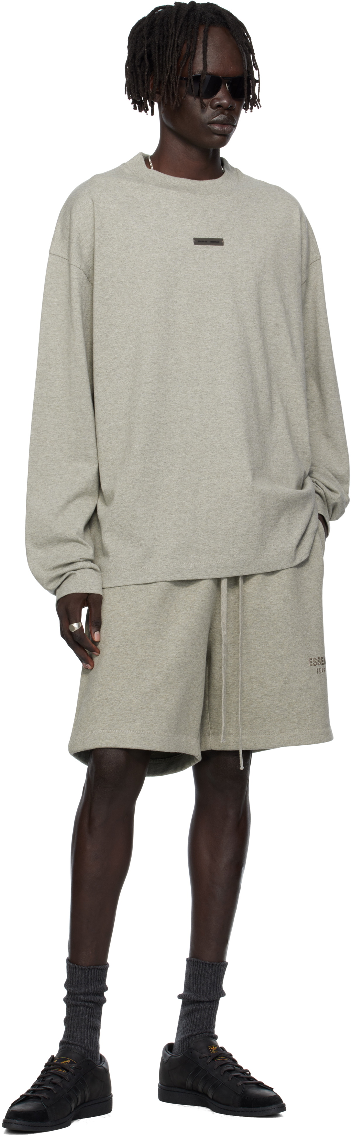 Fear of God ESSENTIALS Gray Classic Fit Long Sleeve T-shirt