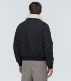 Ami Paris Shearling-trimmed wool jacket