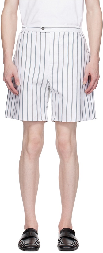 Photo: Ferragamo White & Green Informal Shorts