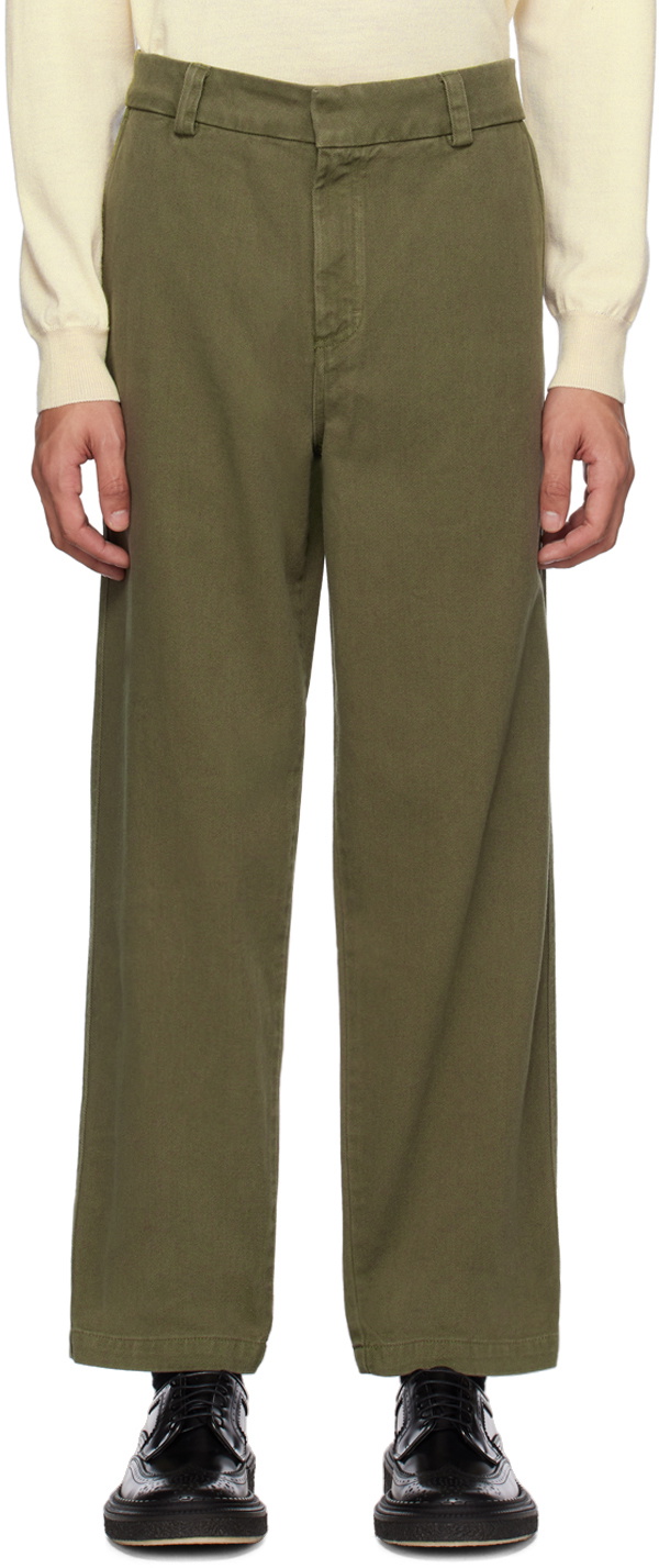 ANOTHER ASPECT Green Regular-Fit Trousers
