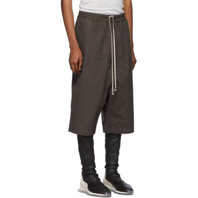Rick Owens Taupe Drawstring Karloff Shorts Rick Owens