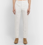 SAINT LAURENT - Ivory Slim-Fit Tapered Wool Suit Trousers - White