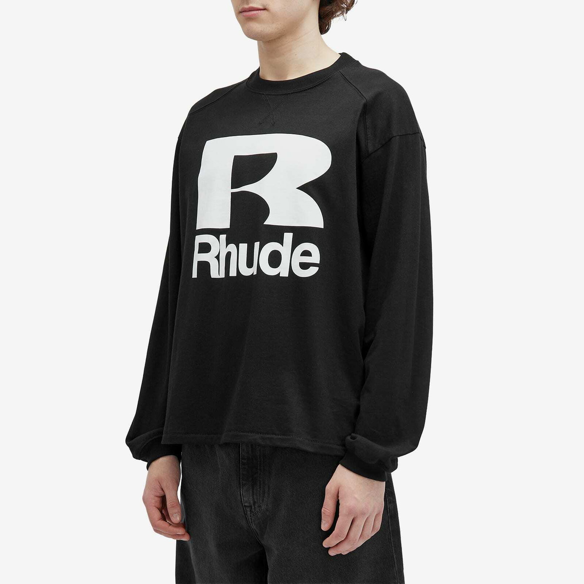 Rhude Men's Petrol R Crew Sweat in Vintage Black