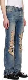 Ashley Williams Blue Rip Back Jeans