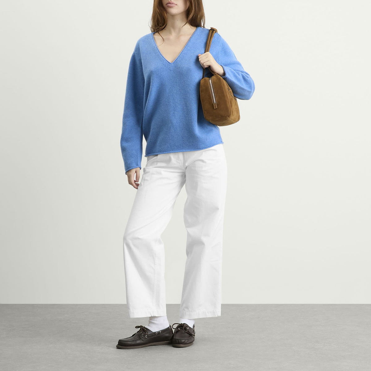 Nothing Written Women's Cerin Deep V-Neck Pullover in Blue