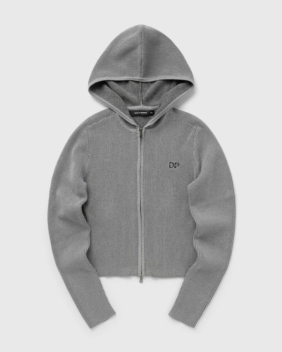Daily Paper Rib knit hoodie Grey Womens Pullovers/Zippers & Cardigan
