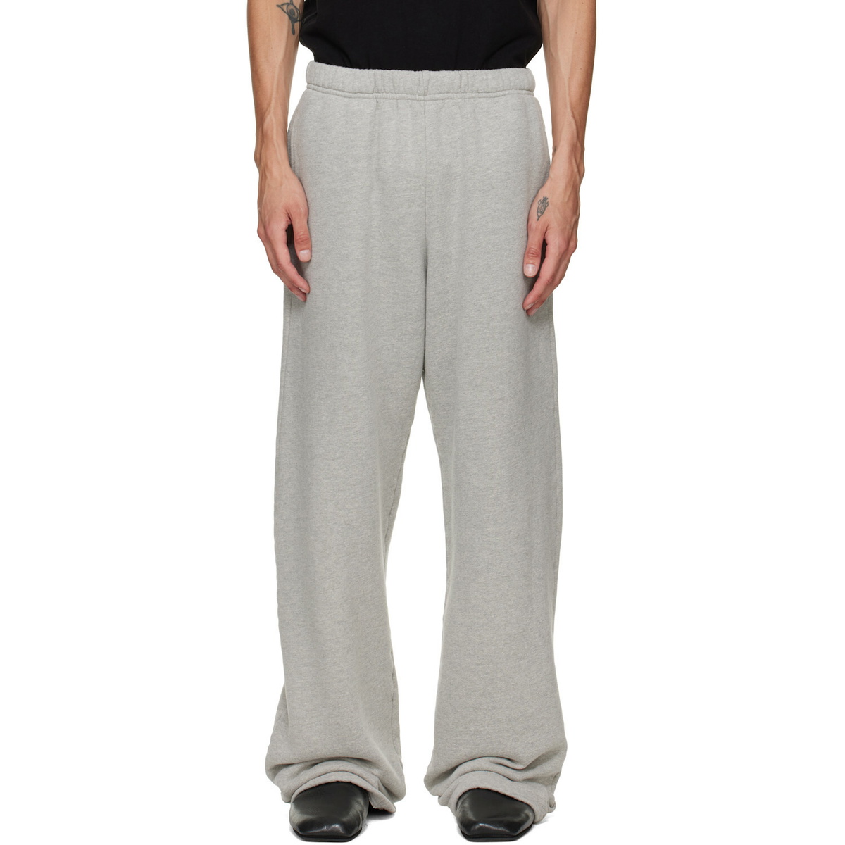 Les Tien Gray Heavyweight Puddle Sweatpants