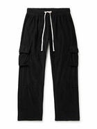 Les Tien - Straight-Leg Cotton-Corduroy Drawstring Cargo Trousers - Black