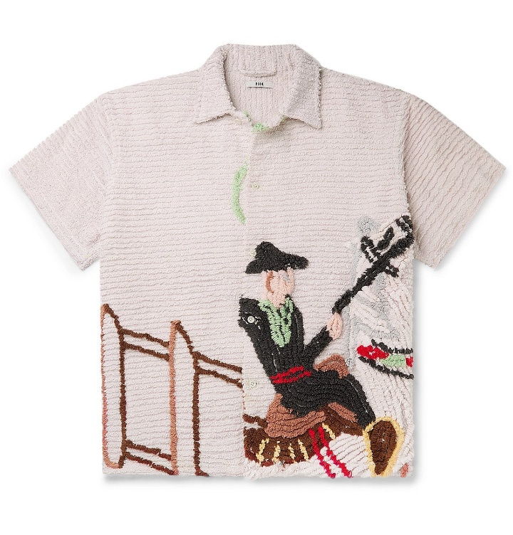 Photo: BODE - Embroidered Cotton-Chenille Shirt - Neutrals