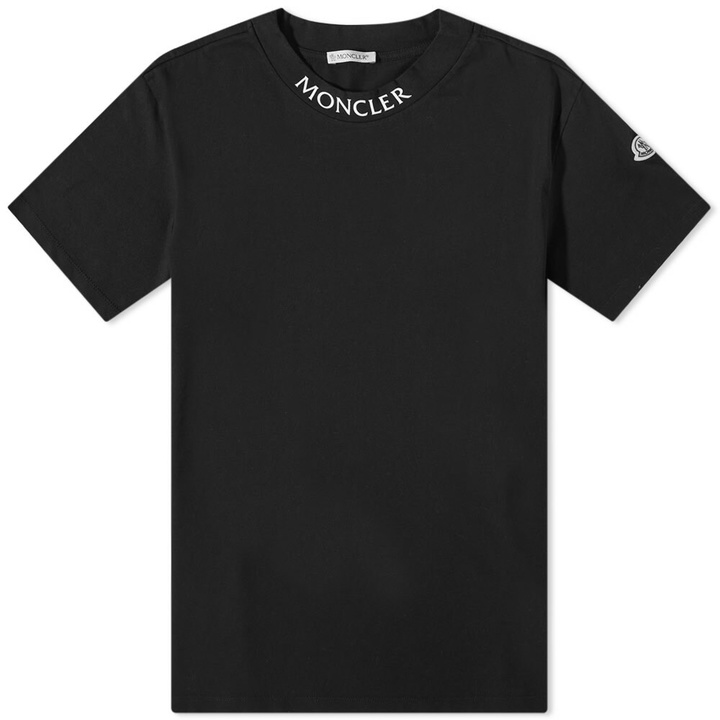 Photo: Moncler Men's Logo Collar T-Shirt in Black