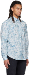 Naked & Famous Denim White & Blue Easy Shirt