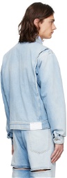 Random Identities Blue Zip Denim Jacket