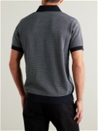 Mr P. - Honeycomb-Knit Organic Cotton Polo Shirt - Blue