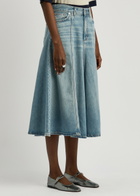 Haikure Serenity Panelled Denim Midi Skirt Blue