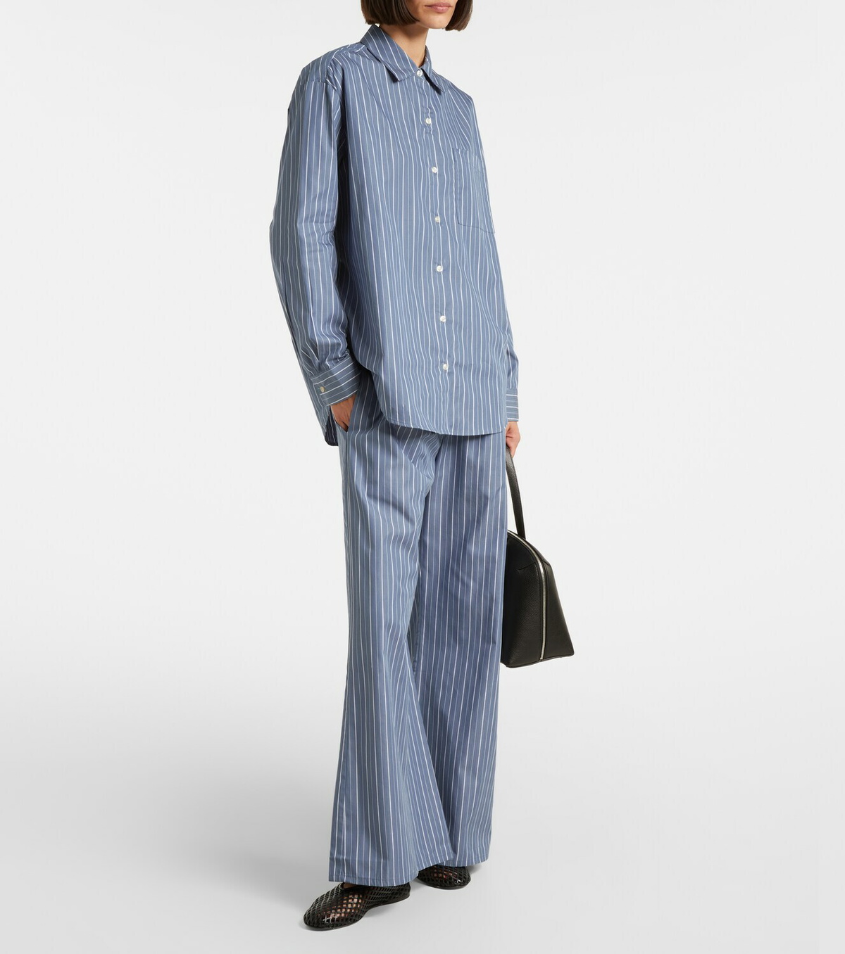 Leset Yoshi striped cotton-blend twill shirt