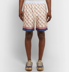 Gucci - Wide-Leg Logo-Print Silk-Twill Drawstring Bermuda Shorts - Ivory