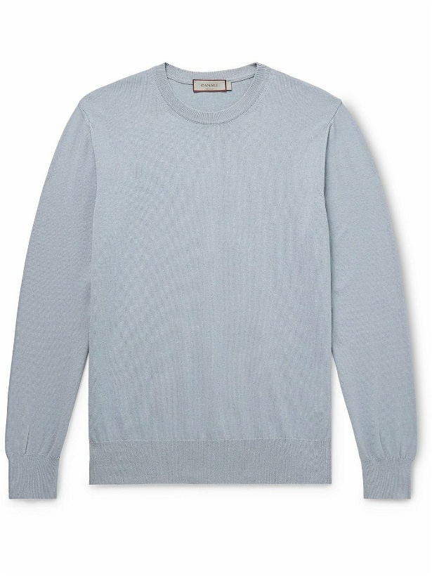 Photo: Canali - Cotton Sweater - Blue