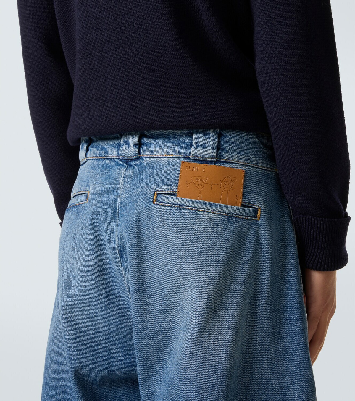 Plan C Faded wide-leg jeans
