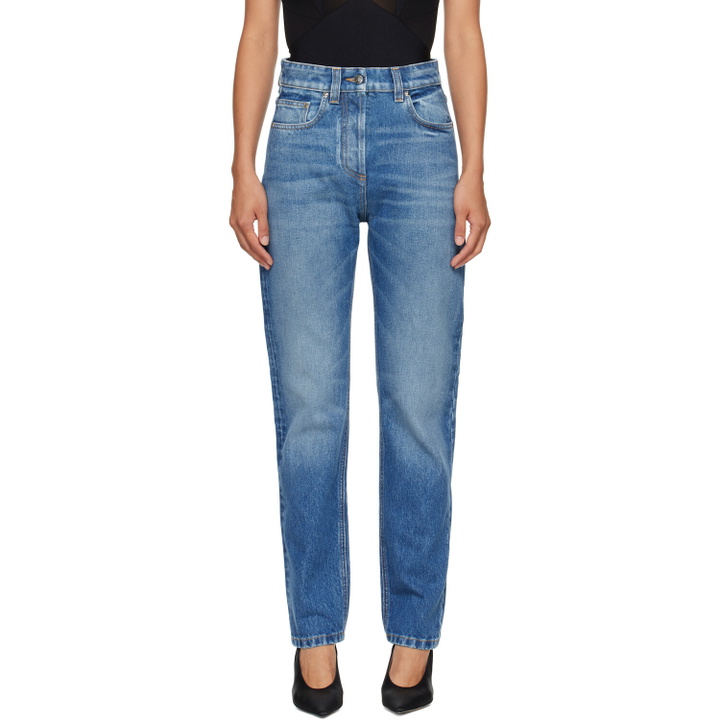 Photo: Versace Blue High Waist Straight Jeans