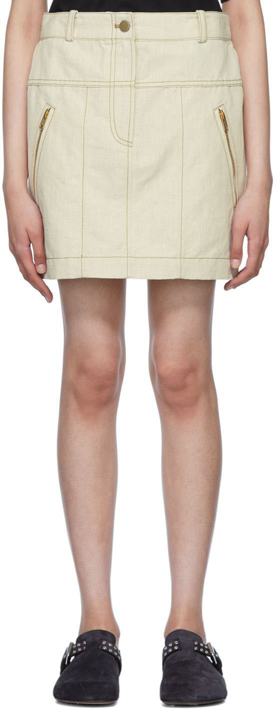 3.1 Phillip Lim Off-White Denim Miniskirt