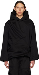 We11done Black Twisted Hoodie