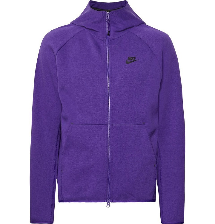 Photo: Nike - Sportswear Cotton-Blend Tech Fleece Zip-Up Hoodie - Purple
