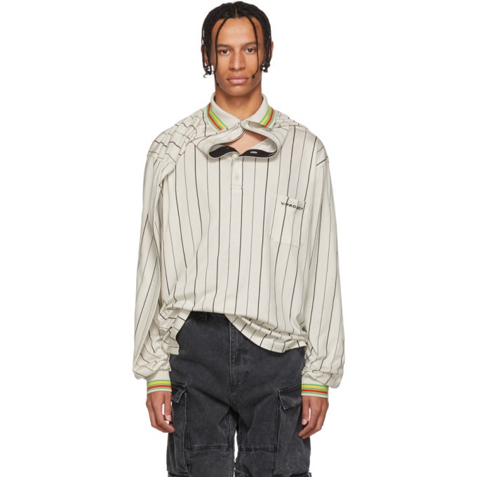 Photo: Y/Project Beige Clipped Shoulder Long Sleeve Polo