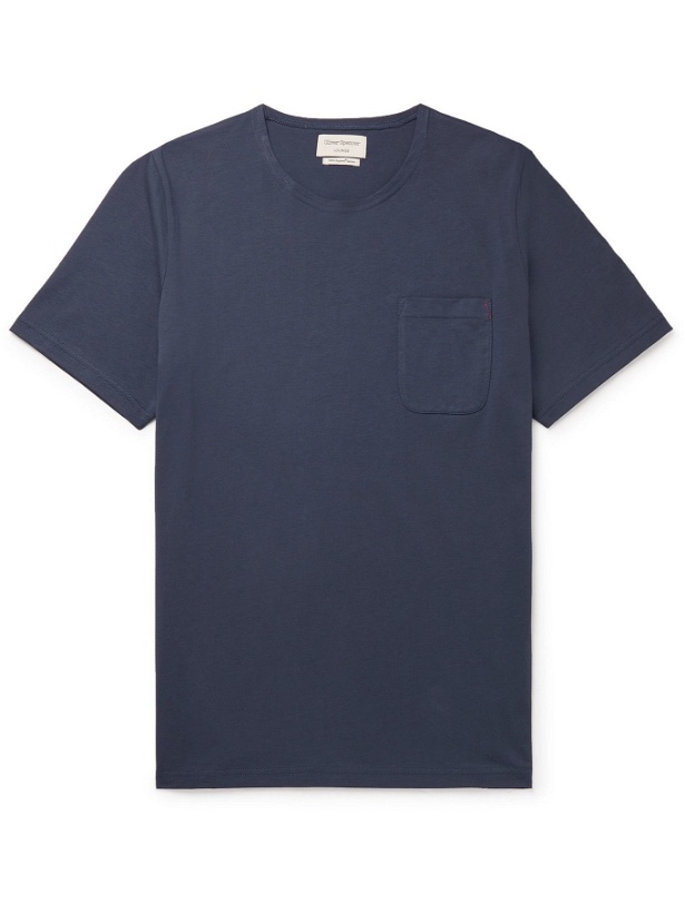 Photo: OLIVER SPENCER LOUNGEWEAR - York Supima Cotton-Jersey T-Shirt - Blue