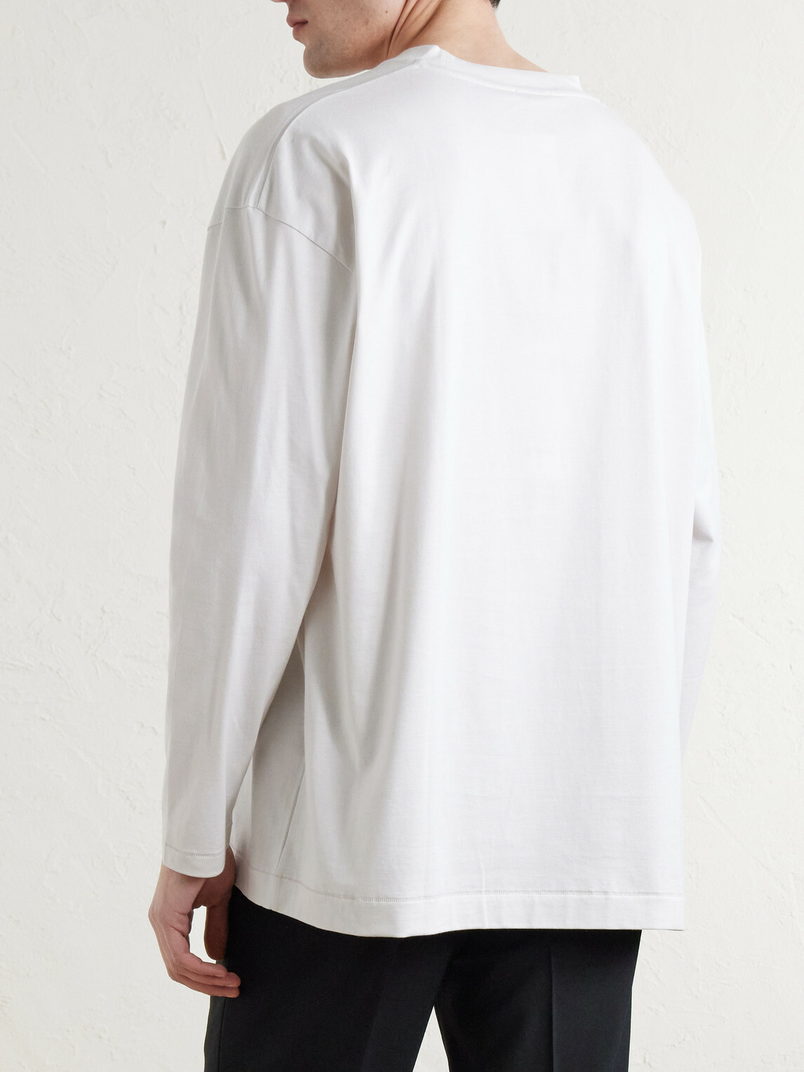 ATON - Suvin Cotton Long-Sleeved T-Shirt - White
