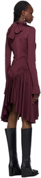 FIDAN NOVRUZOVA Burgundy Gathered Midi Dress