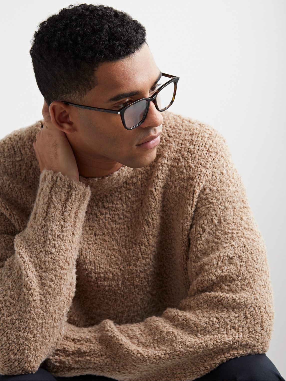 SAINT LAURENT Square-Frame Tortoiseshell Acetate Optical Glasses